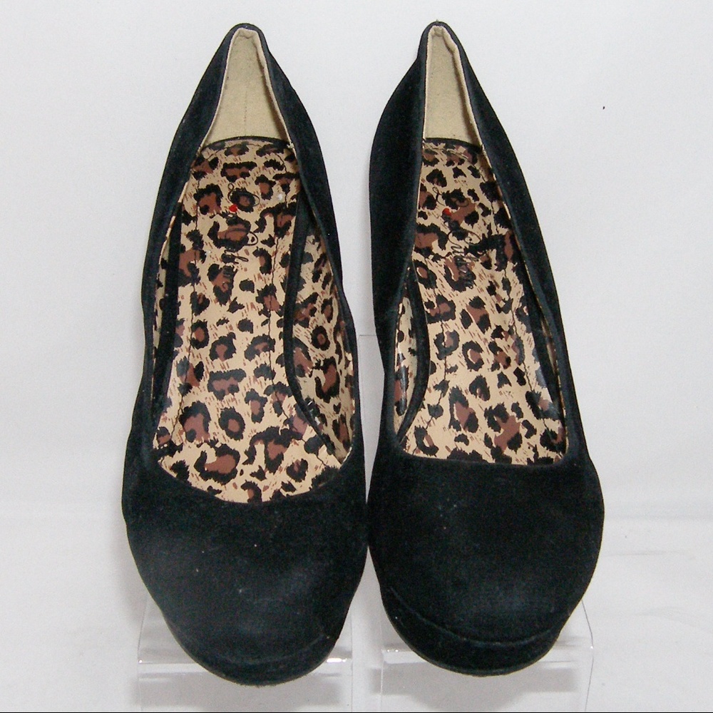 Love Culture 'Ceasar-55' black round toe wedges 7 - Picture 2 of 8